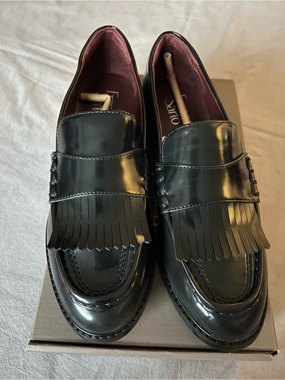 Black Fringe Penny Loafers - Women’s Classic Dress Shoes